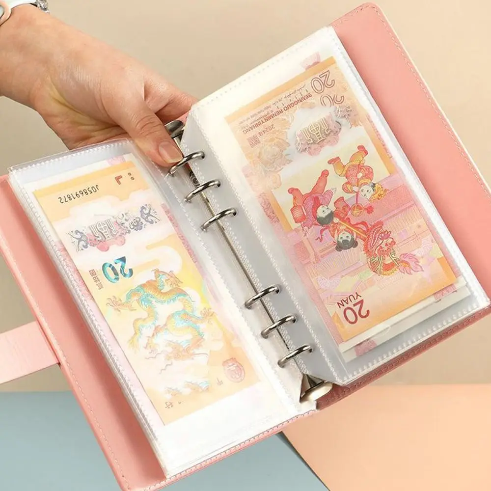 Save Money 400 Envelopes Money Saving Challeng PU Large Capacity Mini Binder Savings Challenge Waterproof Reusable Budget Binder