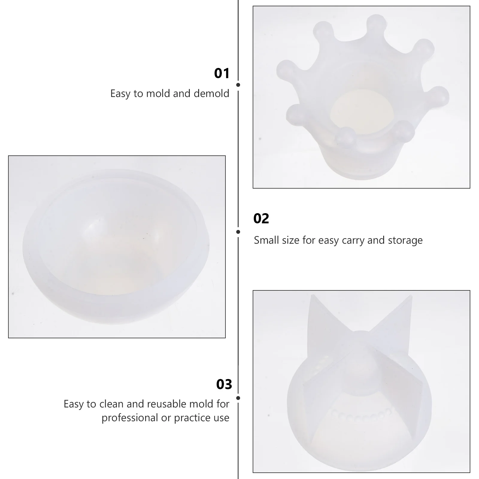 

2 Pcs Crown Storage Box Mold Craft Container Epoxy Jewelry Holder Silicone Mould
