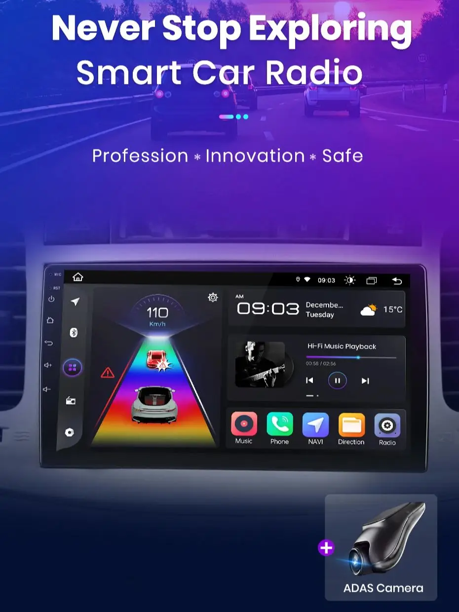 Junsun Universele 7 9 10 Inch Autoradio Draadloze Carplay Android Auto 4G Wifi Gps Multimedia Bluetoth Dsp Ips Touchscreen Stereo - afbeelding 2