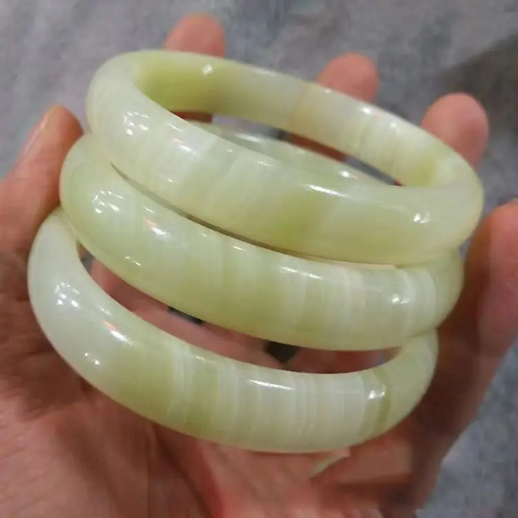 سوار جوهرة أفغاني ملفوف بالحرير، شريط رفيع، سوار من اليشم متوسط العرض، مصدر اليشم الطبيعي النقي هدية مثالية للأصدقاء #2