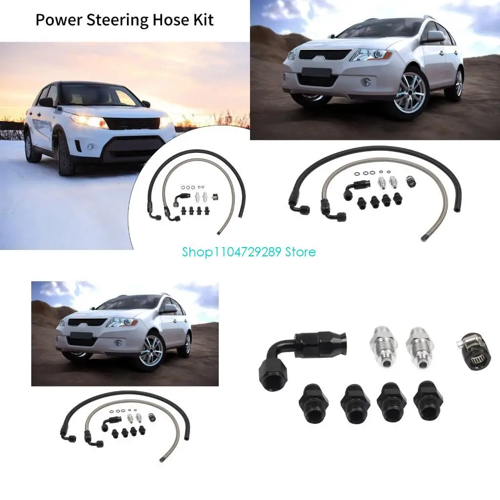 

D8KE Automotive Steering Hose Package Aluminum Power Steering 25inch 6AN Hose