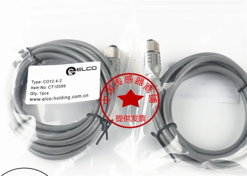 ELCO Proximity Switch Connection Cable 3-Core 5m CO12.4-2 CB12.4-5 Straight Head C8 CBO8.3 for Industrial Automation