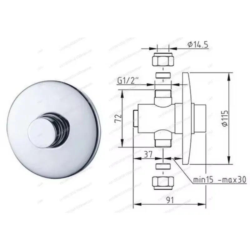 Full Brass Concealed Shower valve auto shut off or shower timer valve Gfiferia Temporizada empotrado ducha