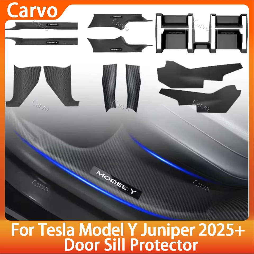 

Для новой Tesla Model Y Juniper 2025+ Защитные накладки на пороги (передние и задние) из ABS-пластика, устойчивые к царапинам и грязи, аксессуары для интерьера
