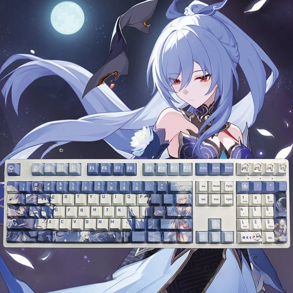 Honkai: Star Rail Jingliu Personalized Keycaps Mechanical Keyboard Caps Buttons Anime Game Beauty Diy Cartoon Pattern Gift