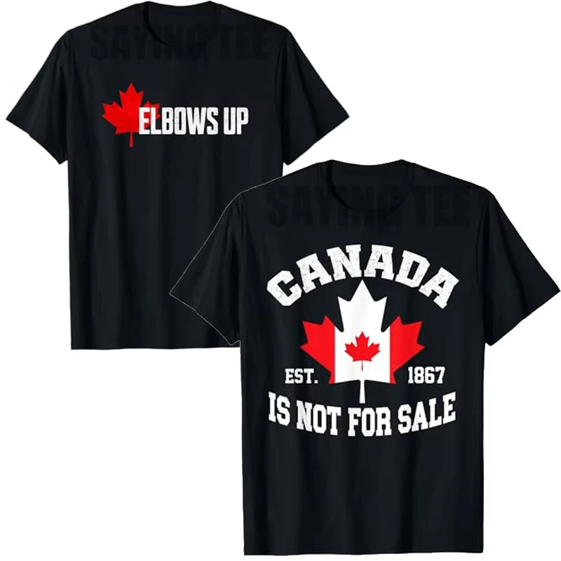 

Ins Elbows Up Canada True North Strong and Free Proud Canadian T-Shirt Canada Is Not for Sale EST. 1867 Patriotic Saying Tee Y2k