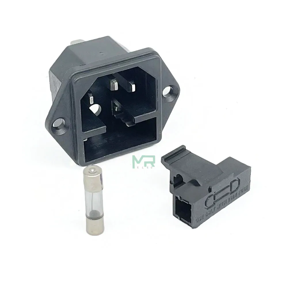 Black IEC 320 C13 male and female Plug Rewirable Power Connector 3pin Socket 10A /250V