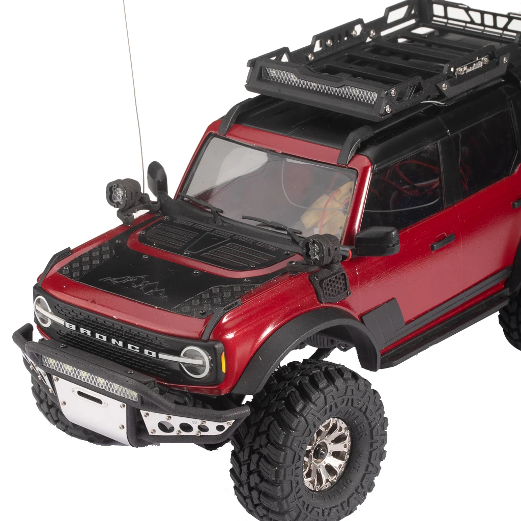 Roof Spotlight Luggage Rack Led For 1/18 1/24 Rc Crawler Car Traxxas Trx4m Defender Bronco Fms24 Axial Scx24