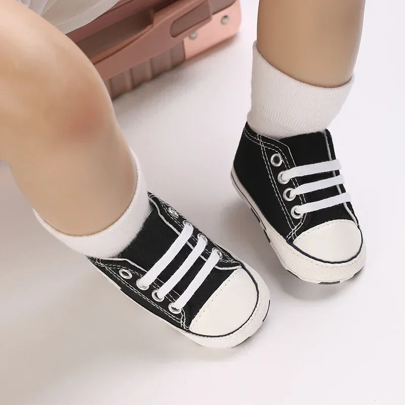 Baby Canvas Classic Sports Shoes Newborn Boys and Girls Printed Star First Walkers Shoes Infant Anti slip Baby Shoes