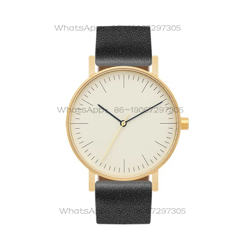 

24-Hour Shipping BIJOUONE Gold Simple Swiss Movement Men's and Women's Stainless Steel Watch