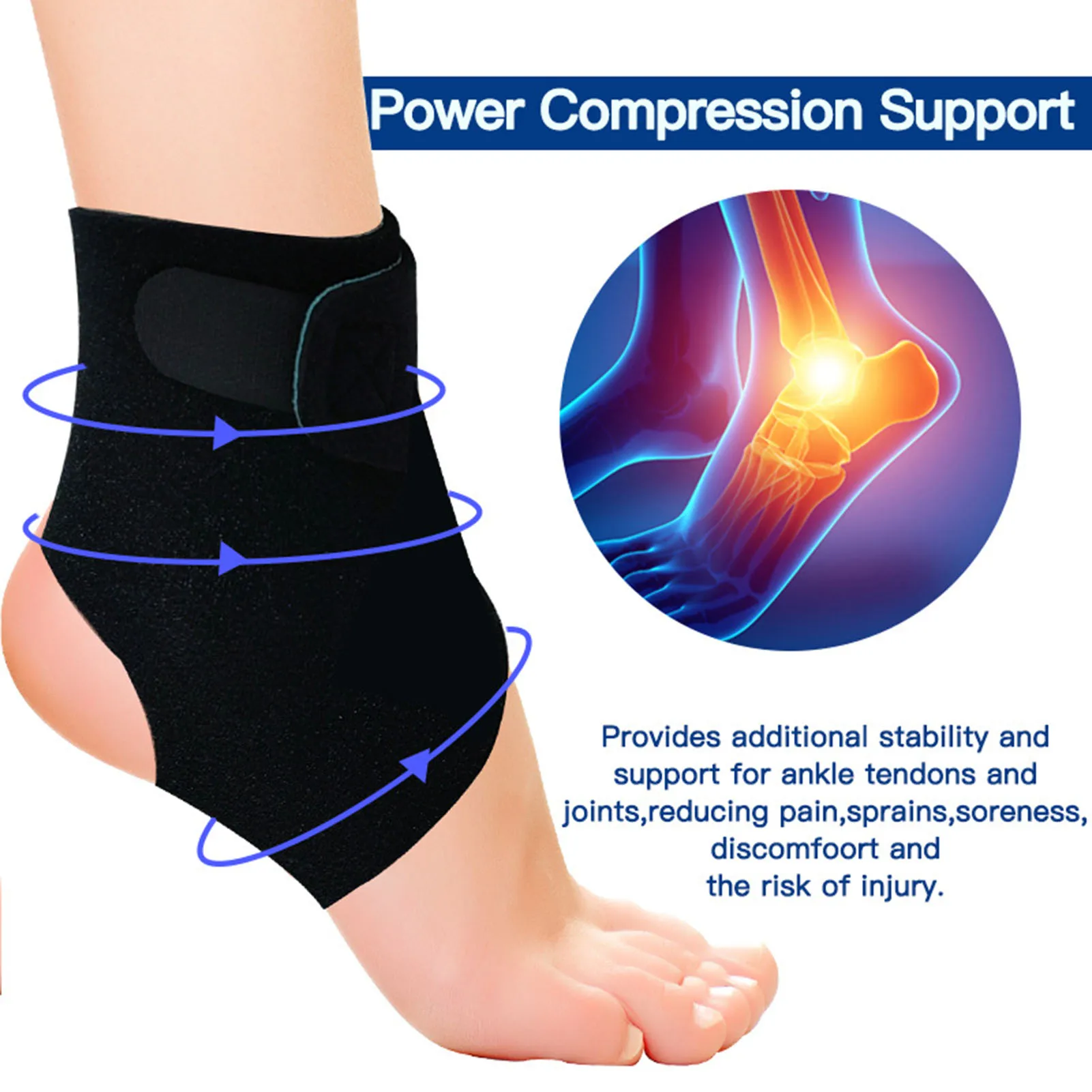 

1Pc Sport Ankle Fixing Supporter Ankle Brace Compression Support Sleeve Elastic Bandage Foot Cuffs Sports Running Socks