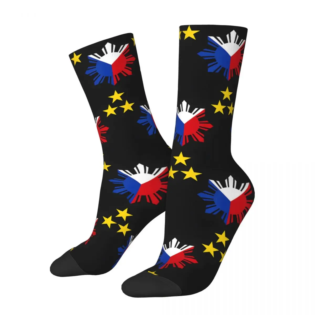 Retro Philippine Flag Men's Socks Unisex Hip Hop Pattern Printed Happy Crew Sock Gift