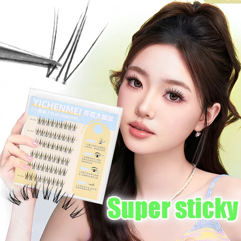 Self-adhesive False Eyelashes Clear Band Segmented Cluster Eyelash Extension Korean Makeup DIY Individual Manga Cluster Lashes