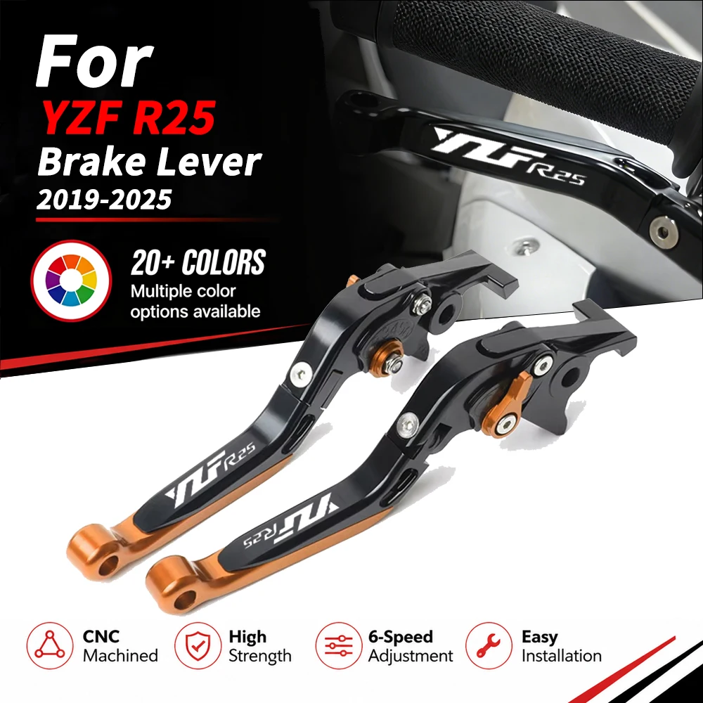 For Yamaha YZFR25 MT-25 YZF R25 YZF-R25 2019-2025 Motorcycles CNC Aluminum  Handlebar Adjustable Short Brake Clutch Levers