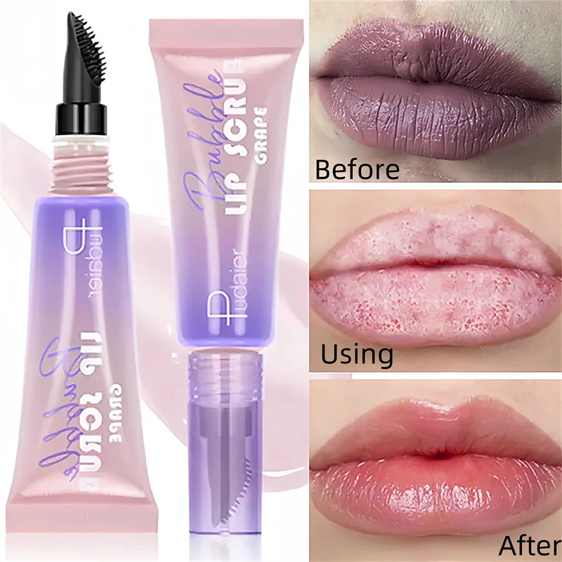 

Bubble Lip Scrub Grape Lip Cleanser 10g + Lip Mask 10g Lip Care Set Remove Dark Lip Balm Fast Lightening Pink Lip Exfoliating
