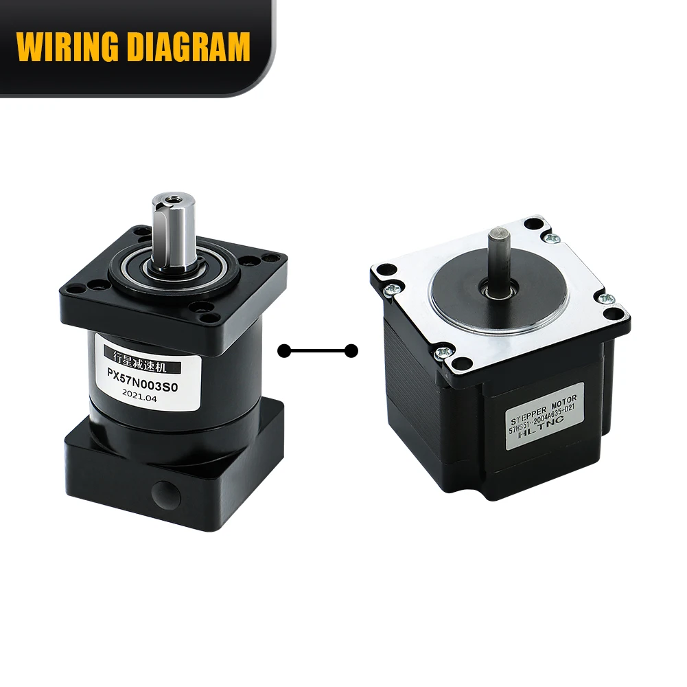 HLTNC PX57 64/960/100/144/216 reductor de engranajes planetarios 57 se puede equipar con Motor paso a paso Nema 23 para Cnc
