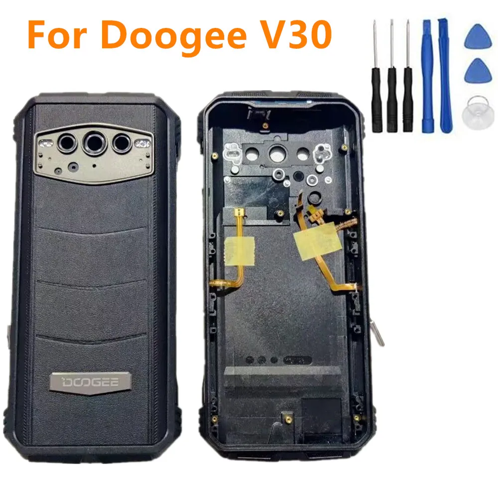 

New Original For Doogee V30 6.58'' Cellphone Housings Back Battery Cover Case Botton Shell Repair Parts With Fingerprint Sensor