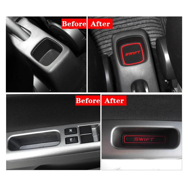 10PCS Car Door Groove Mat Interior Decoration Auto Accessories For Suzuki Swift 2005 2007 2008 2009 2010 2011 2012 2013 2014