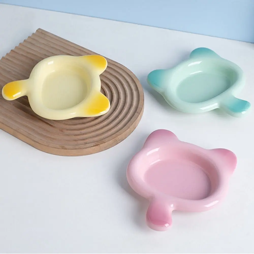 

Non-slip Ceramic Cat Bowl Anti Vomiting with Handle Pet Drinking Eating Feeder Stable Neck Protection Pet Snack Tray