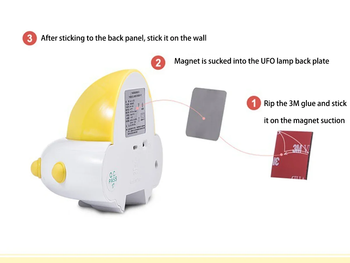 UFO النمذجة LED الممر ضوء الليل الأشعة تحت الحمراء التحكم عن بعد محس حركة الجسم المنزل ليلة مصباح المغناطيسي الذكية انخفاض الشحن