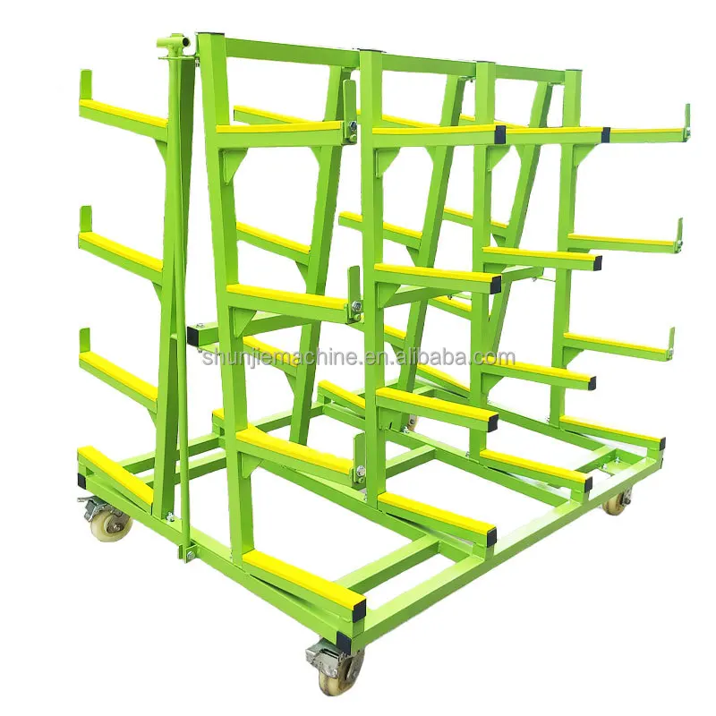 

1500mm Aluminum Material Trolley Small Lightweight Material Cart Reversible Pole Material Trolley