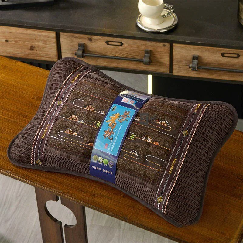 

Summer Cooling Sensation Flower Grass Buckwheat Pillow for Sleeping Home Use Adjustable Height Rectangular Shape