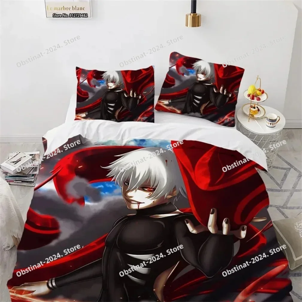 

3D Print Anime Tokyo Ghoul Kaneki Ken Bedding Set,Tokyo Ghoul Duvet Cover Bed Set Quilt Cover Pillowcase Comforter king Queen