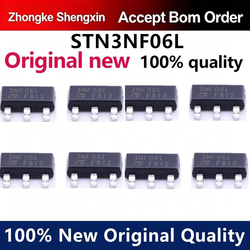 （5pcs-100pcs）New STN3NF06L silk screened 3NF06L 60V/4A SOT223 MOSFET