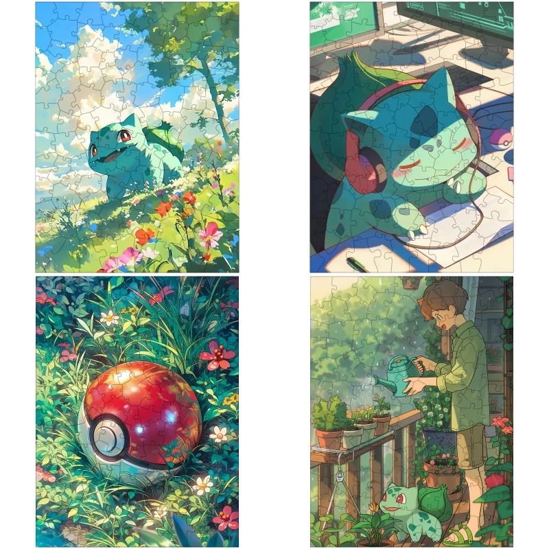 

Wooden Puzzle for Pokemon Bulbasaur Charmander Psyduck Cubone Vaporeon Anime Brain-Boosting Adult Child Desktop Jigsaw Fan Gift