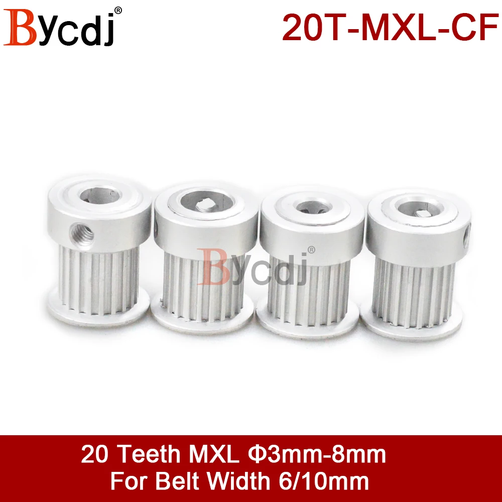 MXL Timing Pulley 20 Teeth Aluminium Bore 3/3.175/4/5/6/6.35/7/8mm for width 6/10mm MXL Synchronous Belt Gear wheel 20teeth 20T