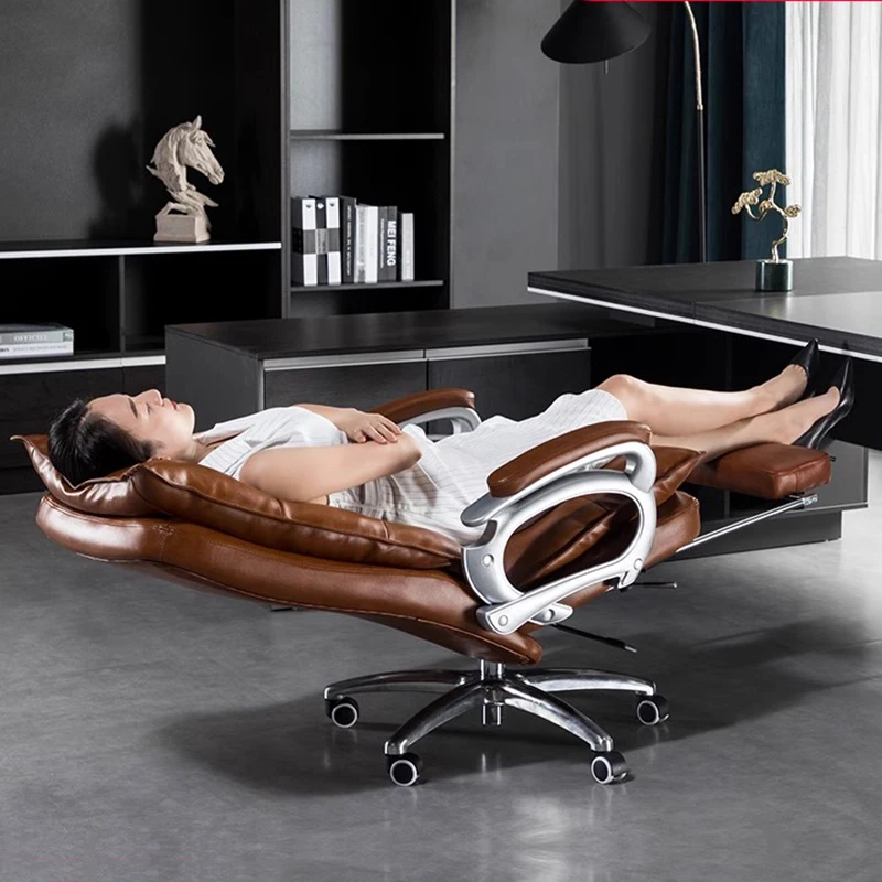 Leather Computer Office Chair Ergonomic Massage Full Body Office Chair Modern Luxury Nordic Designer Silla Oficina Furniture