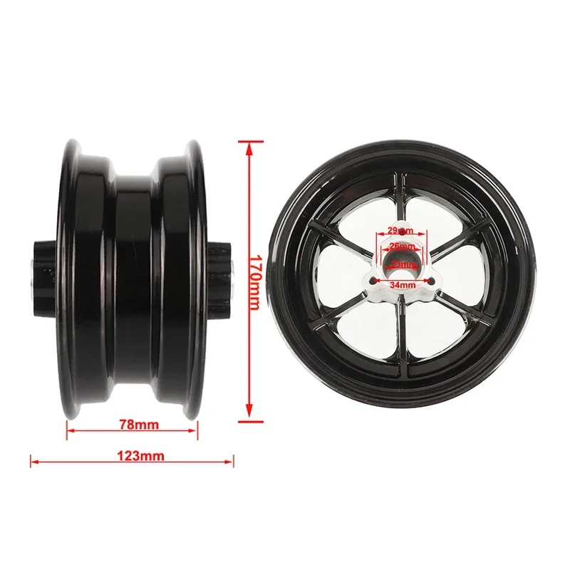Cerchioni per freni a disco in lega di alluminio da 6 pollici Mozzo adatto per piccole moto Mini Citycoco Scooter elettrico E-Bike Ruote Parti di pneumatici