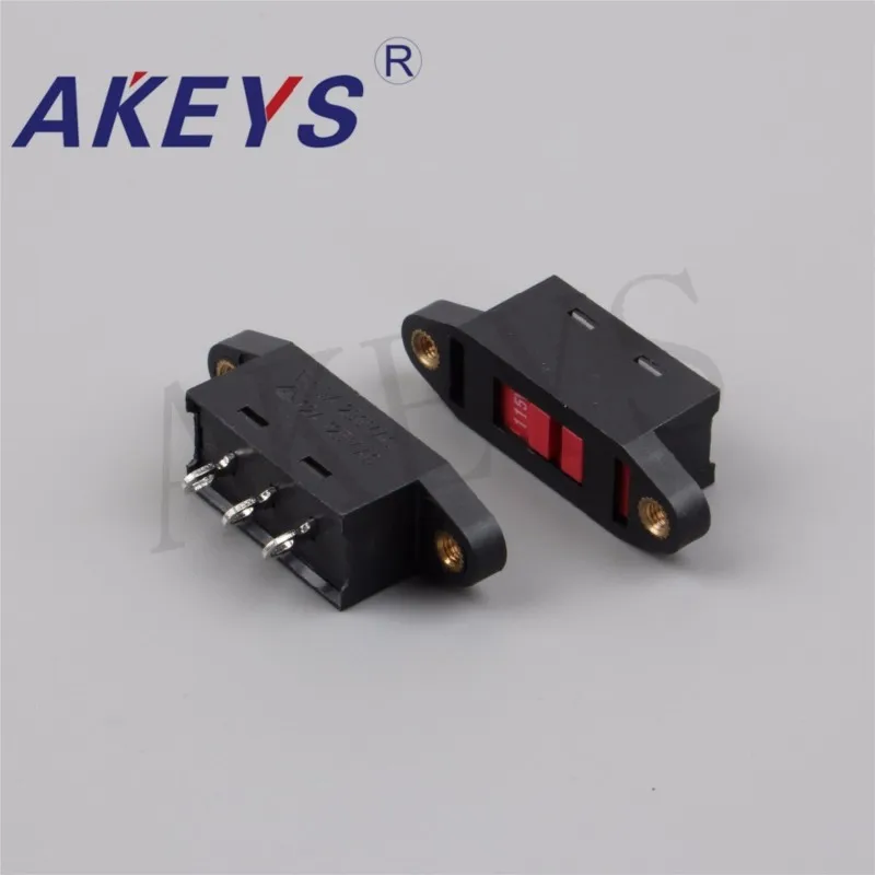 10PCS PBS-110-E(ZX) A-22 Change slide switch 230V-115V DIP 3 pin slide switch with iron frame