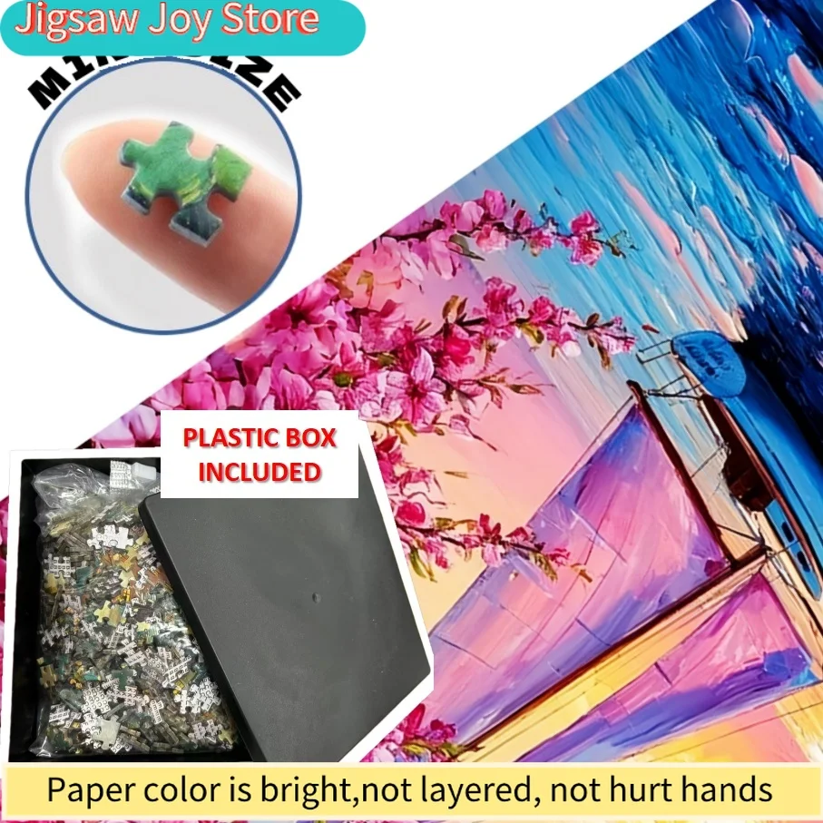 1 Box () Mini-Size Paper Puzzle Pieces Fit Together Perfectly for Adults – "Sailing Plum Blossom" Portable Card Game for Parti