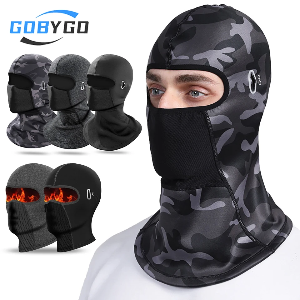 

GOBYGO Winter Warmth Mask Full Face Fleece Cold-proof Scarf Cycling Helmet Inner Lining Head Cover Outdoor Ski Motorcycle Unisex