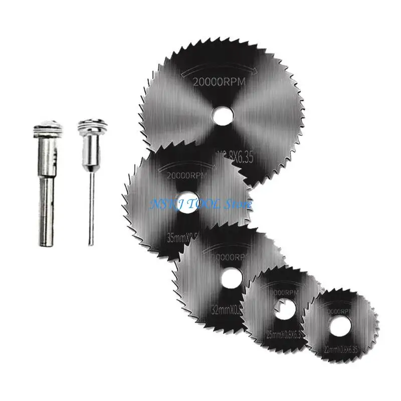L8RC 7pcs/مجموعة قاطع المنشار الدائري عالي السرعة الصلب أقراص قطع الخشب لأداة دوارة النجارة الخشبية