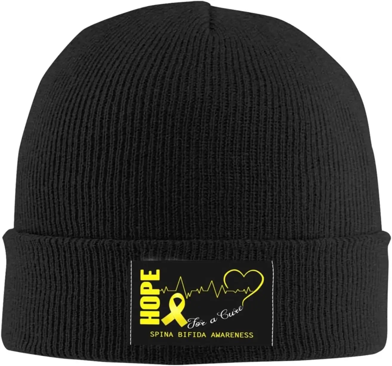 Hope for A Cure Spina Bifida Awareness Beanie Hat  Men Women Warm Knit Skull Cap Soft Acrylic Winter Hats