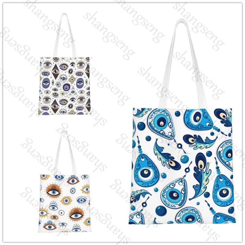 

Amulet from the Evil Eye Magic Eye Tote bag fashion shoulder bags canvas handheld folding bag casual large capacity shopping bag