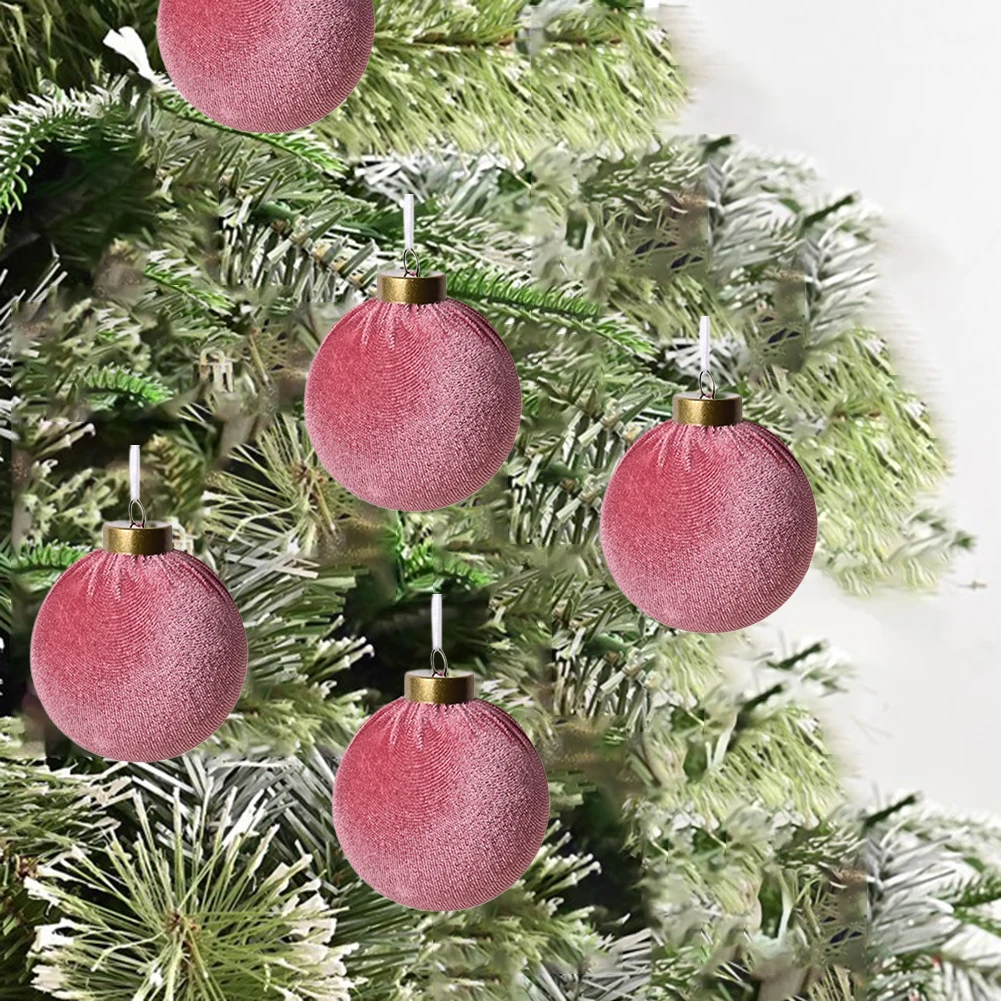 

12-Pack Christmas Tree Ornaments Velvet Balls Kit Christmas Party Holiday New Year Decorations 8cm Xmas Baubles Handcrafts
