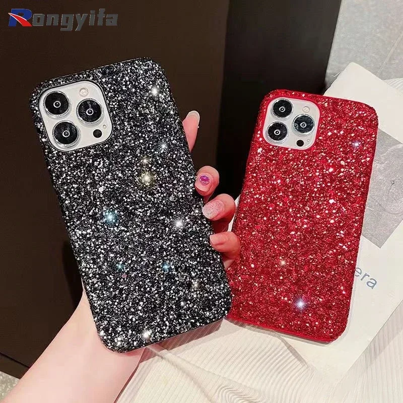 For Samsung Galaxy A03 Core A02S A02 M31 A50 A50S A30S A31 A30 A20 A11 M11 A10 Case Shining Bling Cases Glitter Hard Back Cover