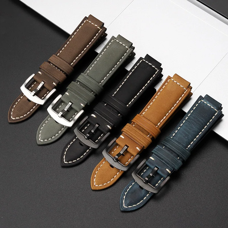 Cowhide Wristband for Casio DW-9052 9050 9051 Series Modified Retro Fashion Trendy Watch Strap Men's Watch Accessories watchband