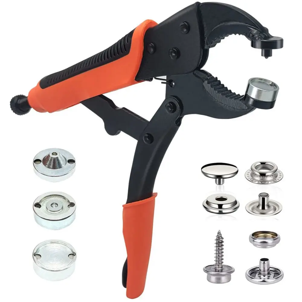 Metal Snap Fastener Pliers Tool Kit Stainless Steel Button Installer For Leather Sewing Fabric Tent Hardware Repairs