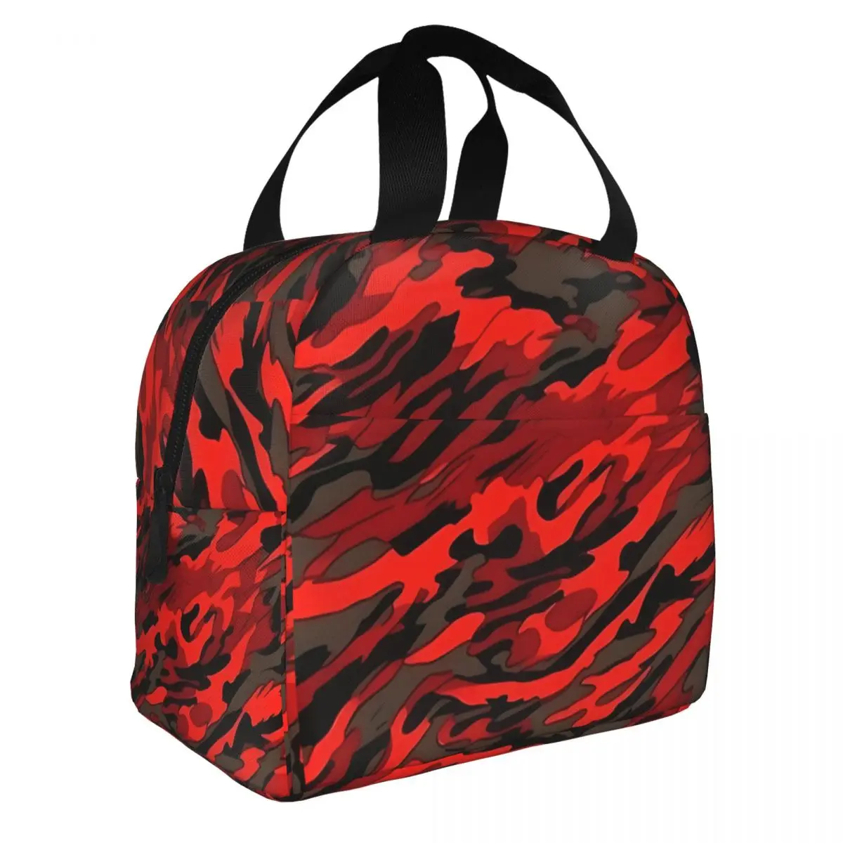 Casual Bento Box Red Camo Tote Tiger Stripe Outdoor Travel Storage Bags For Girls