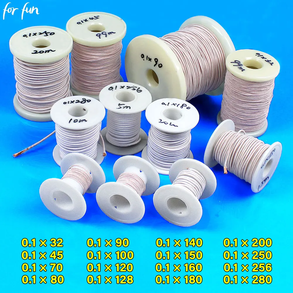 For Fun 0.1MM 32/45/70/100/200 Strands Multi Strand Polyester Yarn Wrapped Thread Copper Wire Mining Machine Antenna Litz Wire