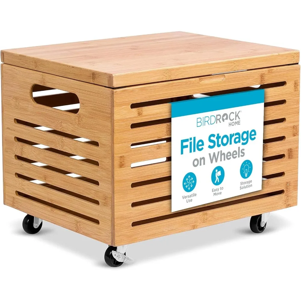 

Bamboo Hanging File Organizer with Lid for Letter and Legal Size Documents