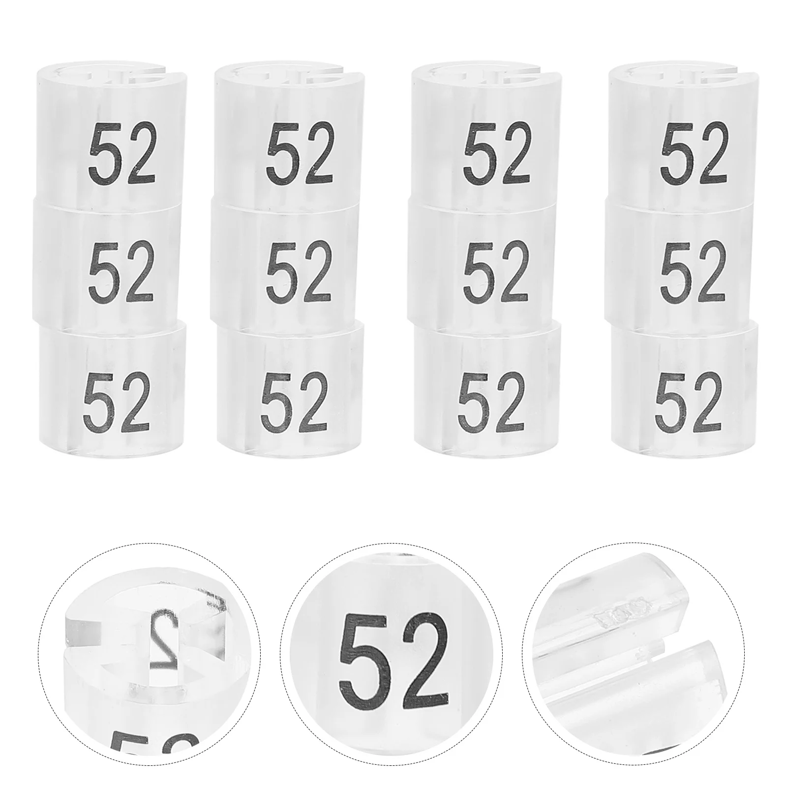 

200Pcs Plastic Clear Hanger Size Tags Clothes Hanger Size Marker Coding Number Tag for Kids Clothing Store Practical Use