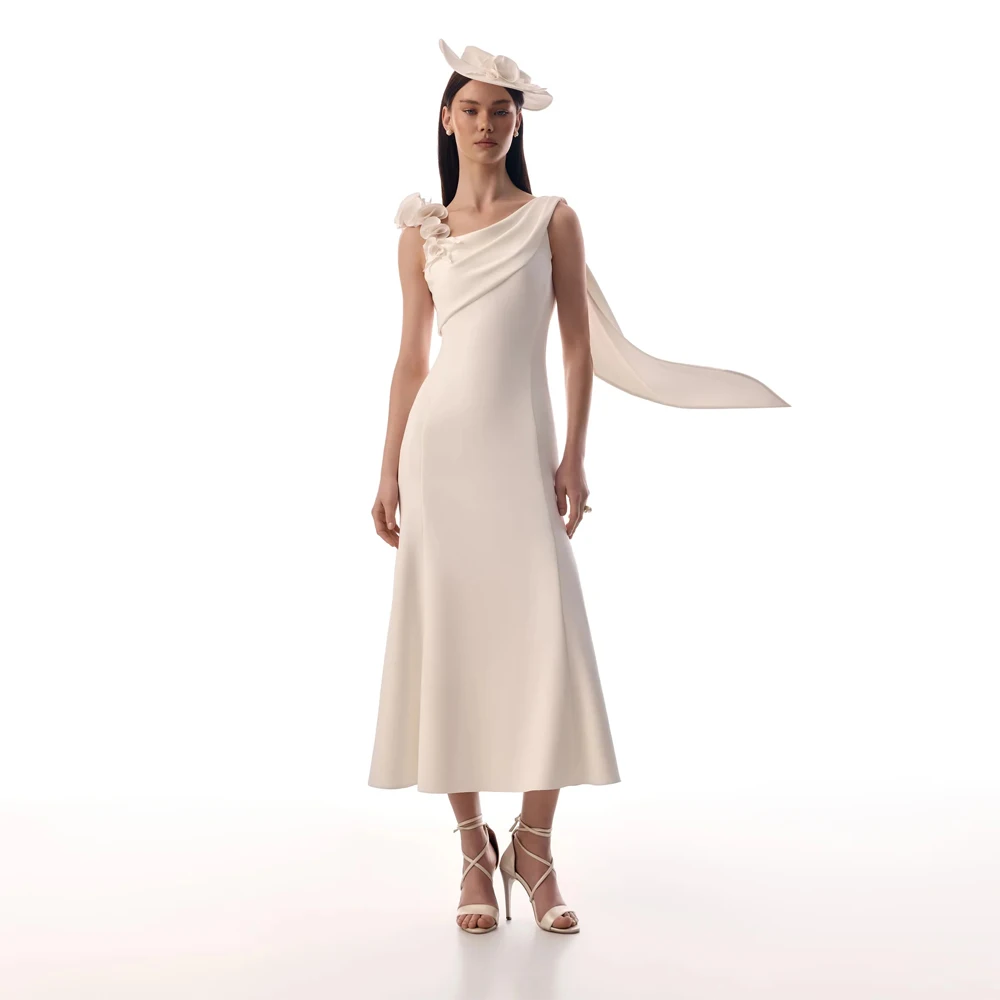 Simple Style Satin Women Evening Dresses Elegant Mermaid Prom Gowns Customized Robes De Soirée estidos Para Bodas Mujer Invitada