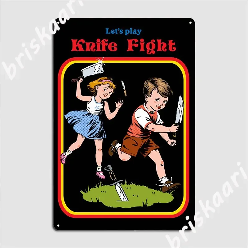 Lets Play Knife Fight Metal Sign Club Home Printing Painting Décor Club Bar Tin Sign Poster