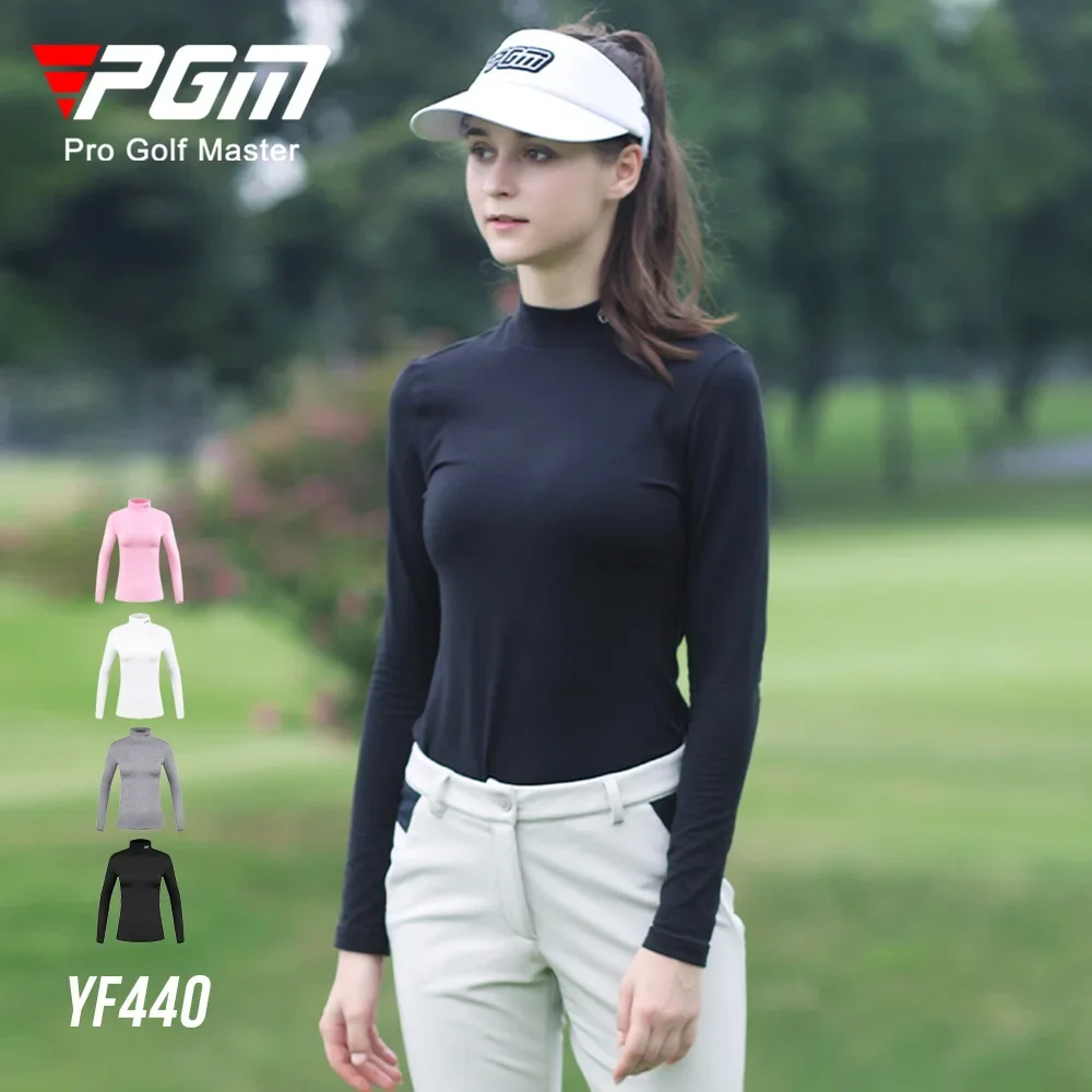 PGM New Products Golf Women's Bottoming Shirt Autumn and Winter Stand-up Collar Long-sleeved T-shirt Warm Women's Top