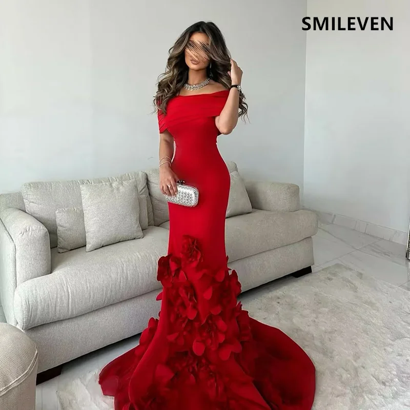 

Smileven Off Shoulder Mermaid Mini Prom Dress Sexy Flower Applique Evening Gowns Cocktail Party Dresses Customized Gift 2025